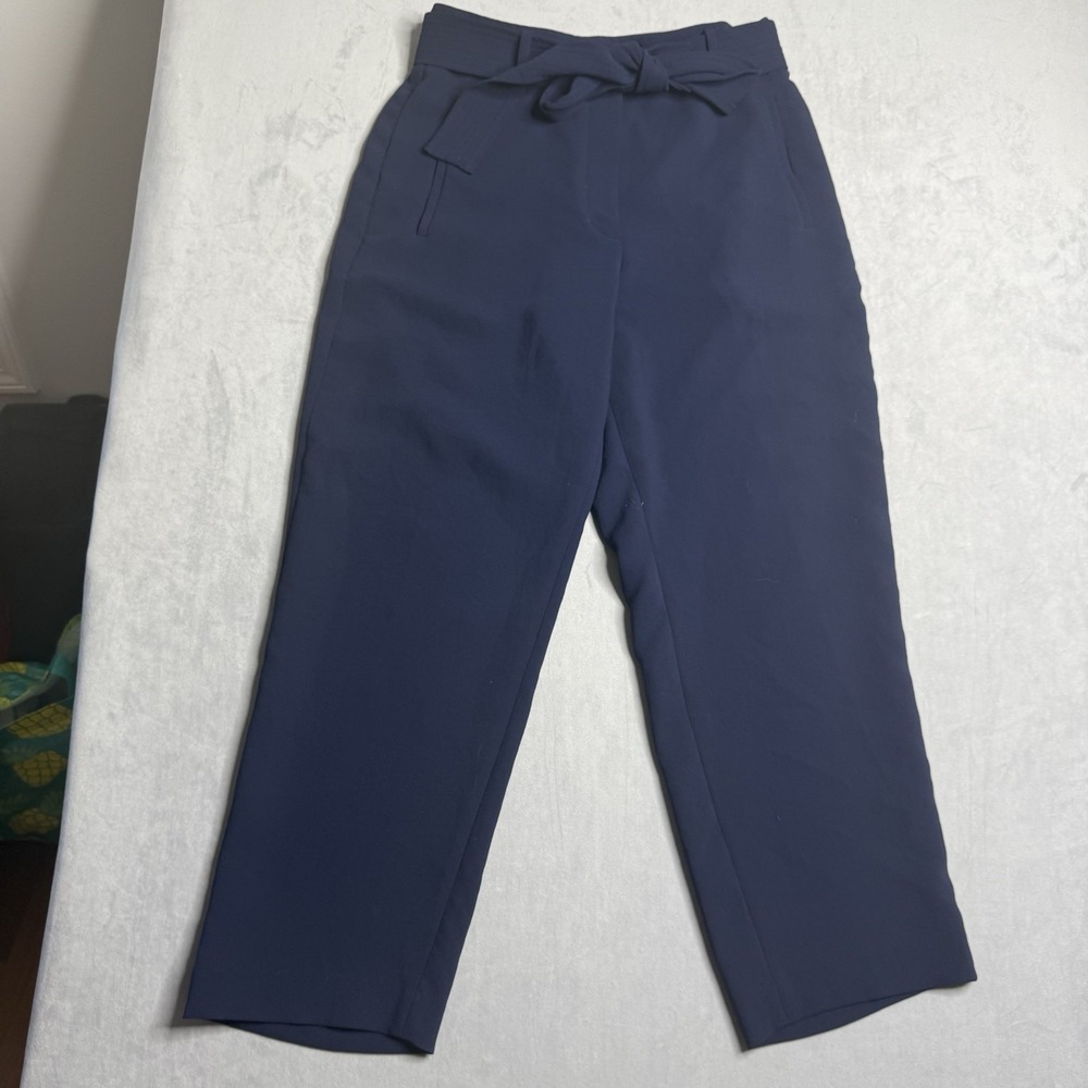 Aritzia Wilfred Womens 10‎ Geneva Tie Waist Navy Blue Business Casual Pockets
